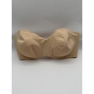 Delimira Strapless Bra Womens 36DD Beige Underwire Molded W592J Full Coverage